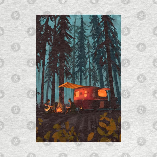 retro twilight camping by SFDesignstudio